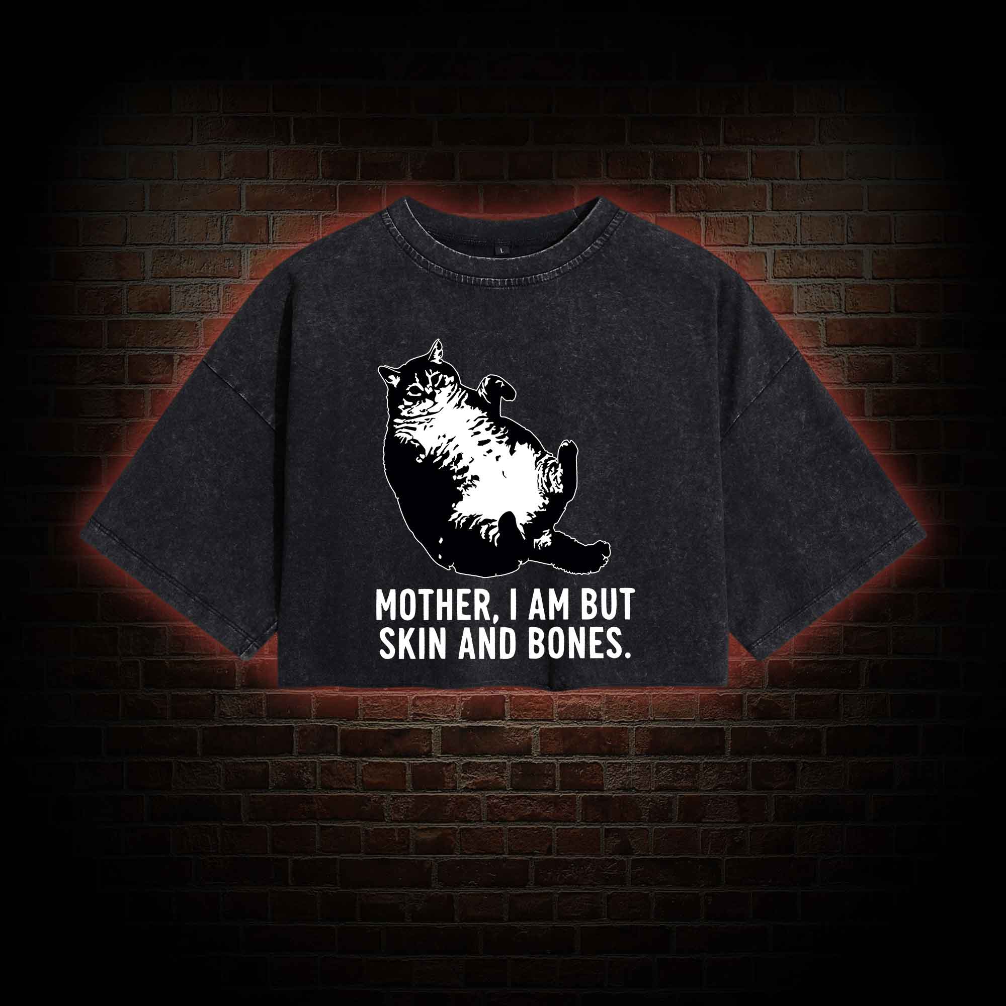 Mother I Am but Skin and Bones Washed Cropped T-shirts