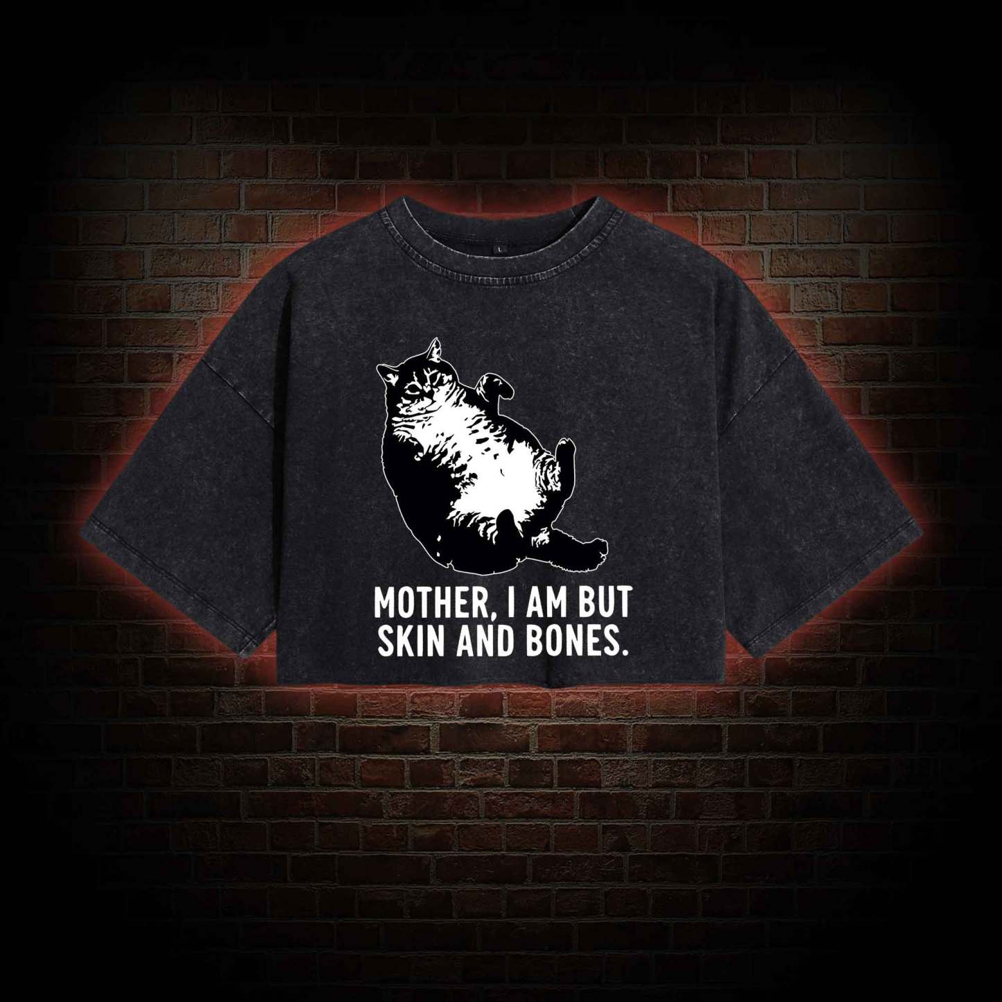 Mother I Am but Skin and Bones Washed Cropped T-shirts
