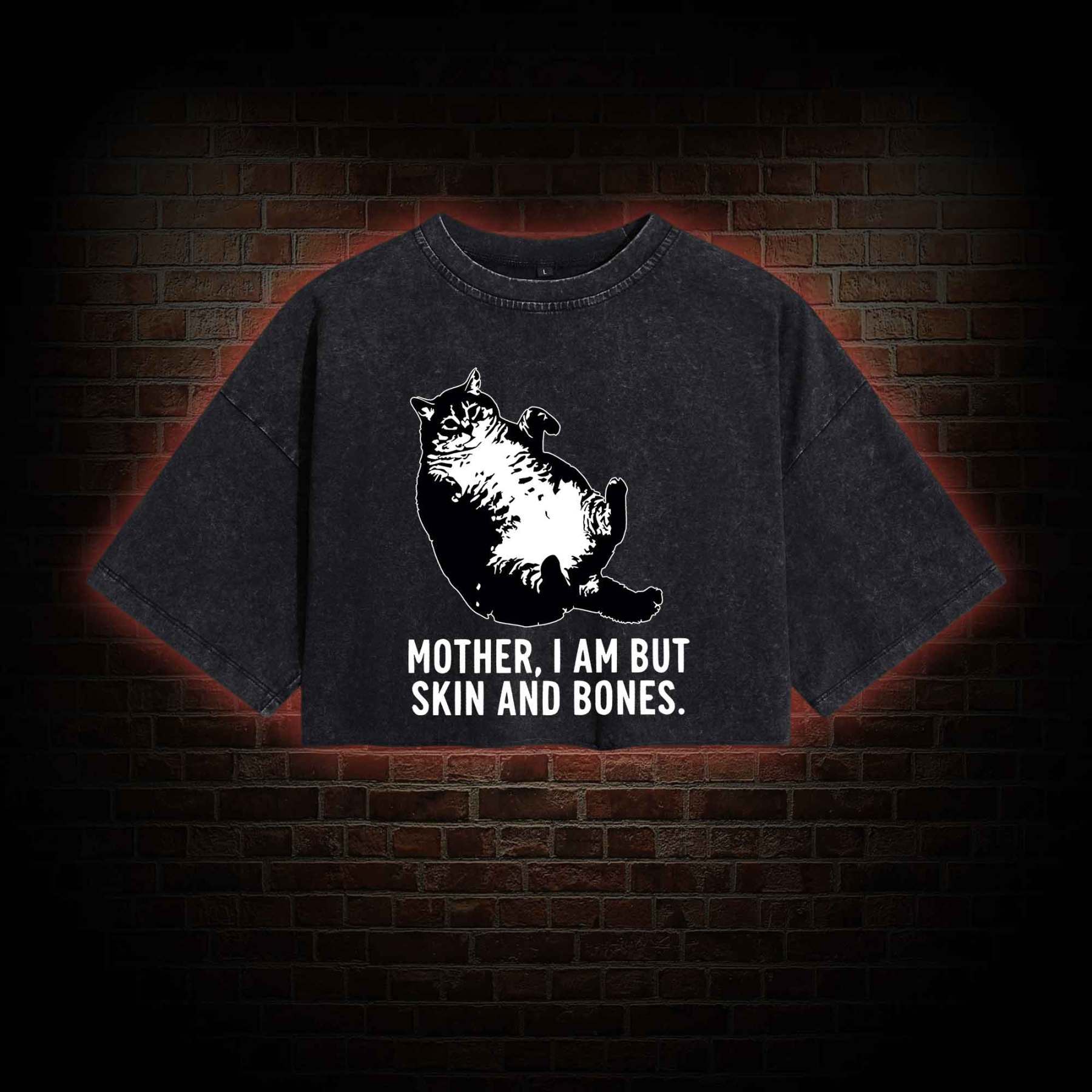 Mother I Am but Skin and Bones Washed Cropped T-shirts