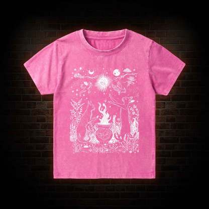 Celestial Cat Kid Washed T-Shirt