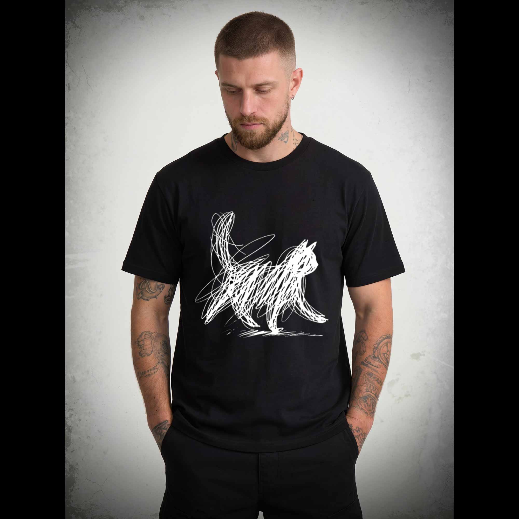 Cat Line Art T-shirt
