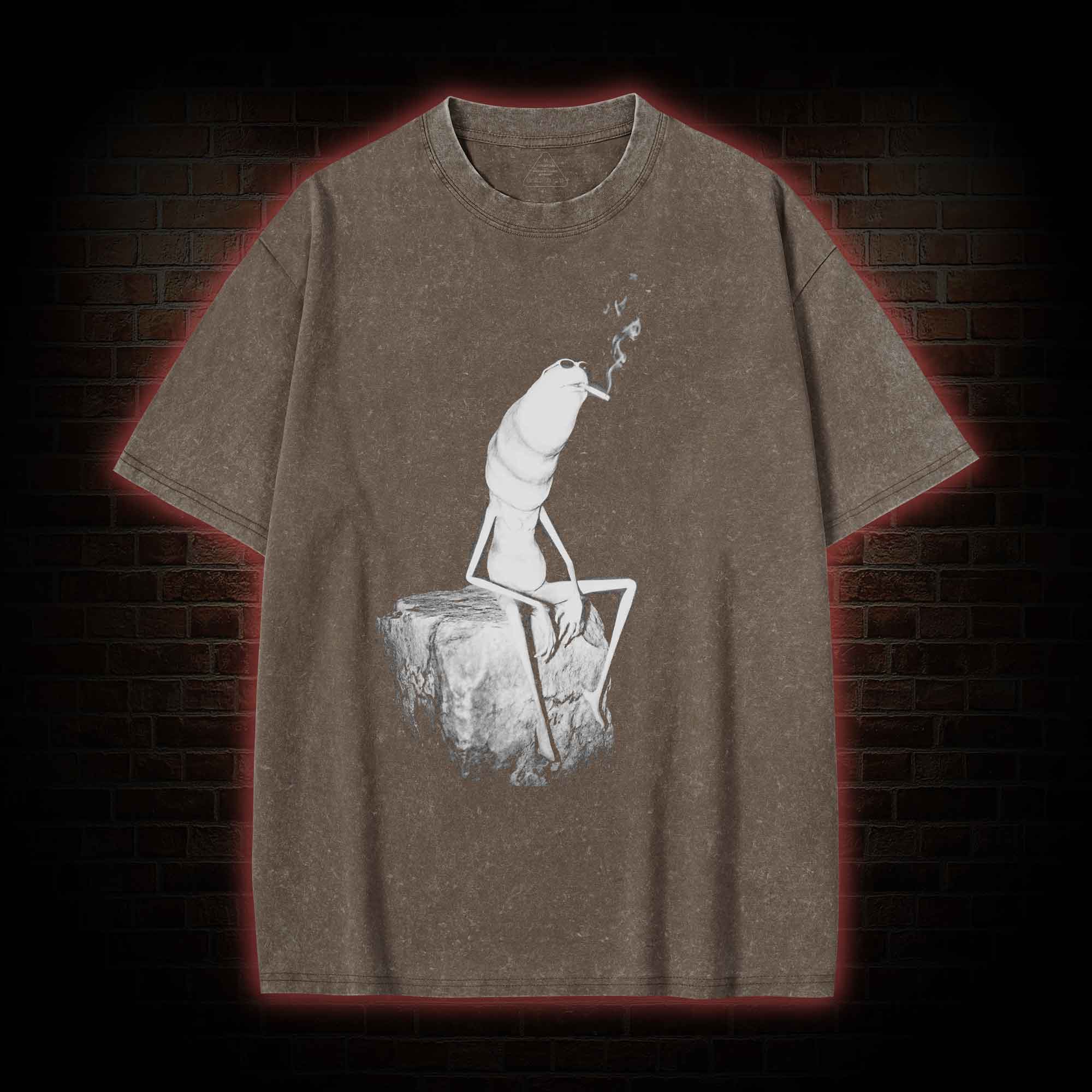 Worm Meme Washed T-shirt