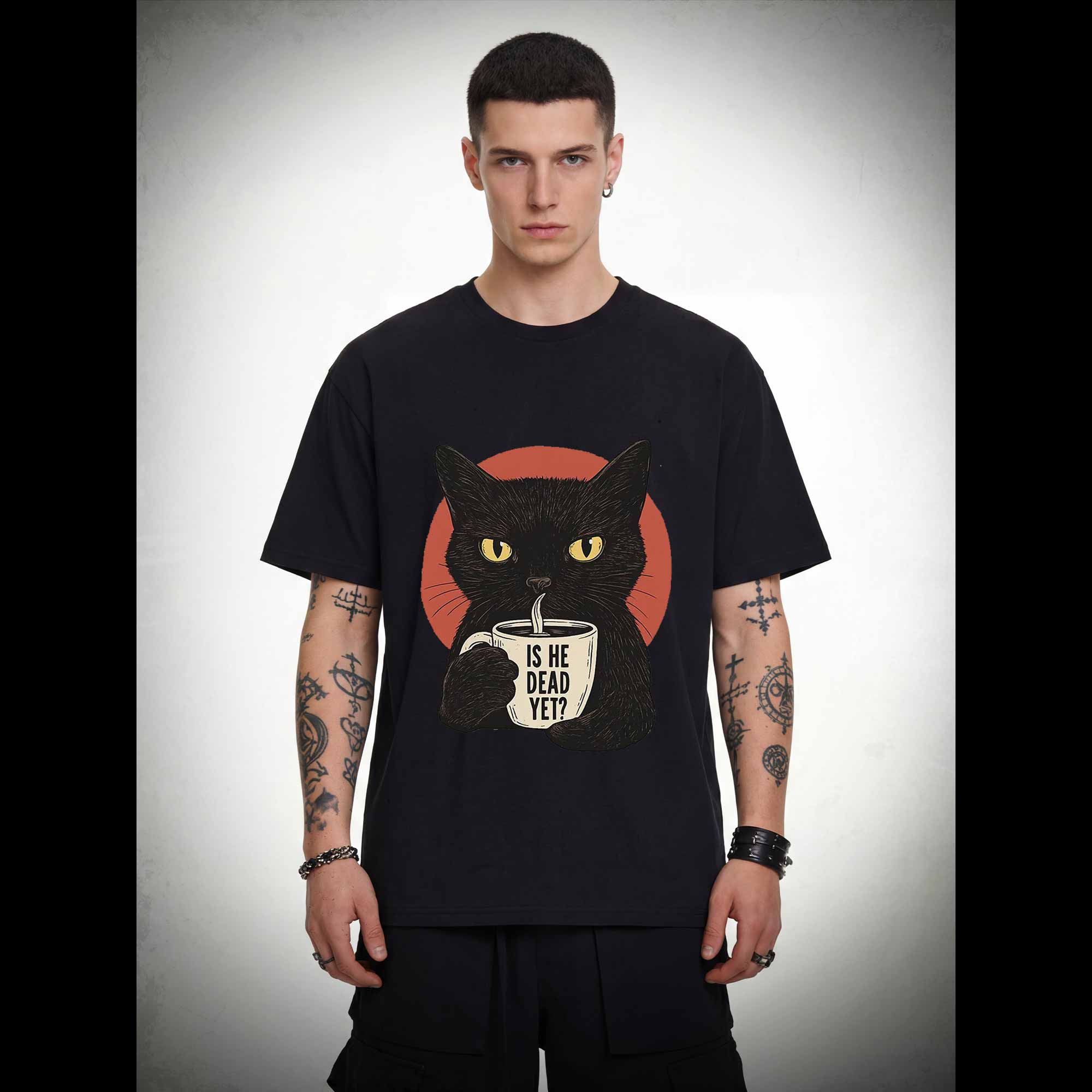 Is He Dead Yet Cat T-shirt