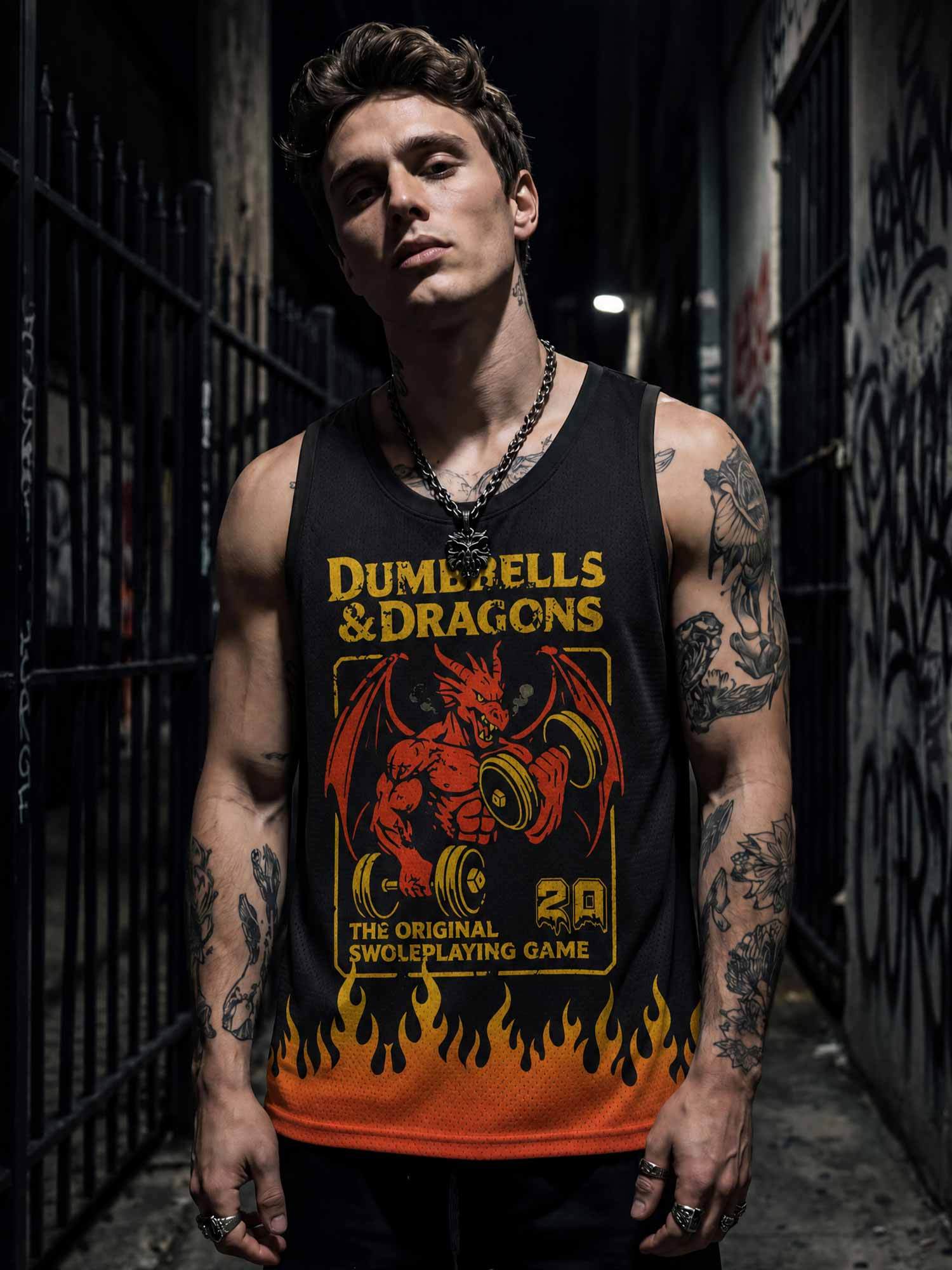 Dumbbells&Dragons Mesh Jersey Tank Top