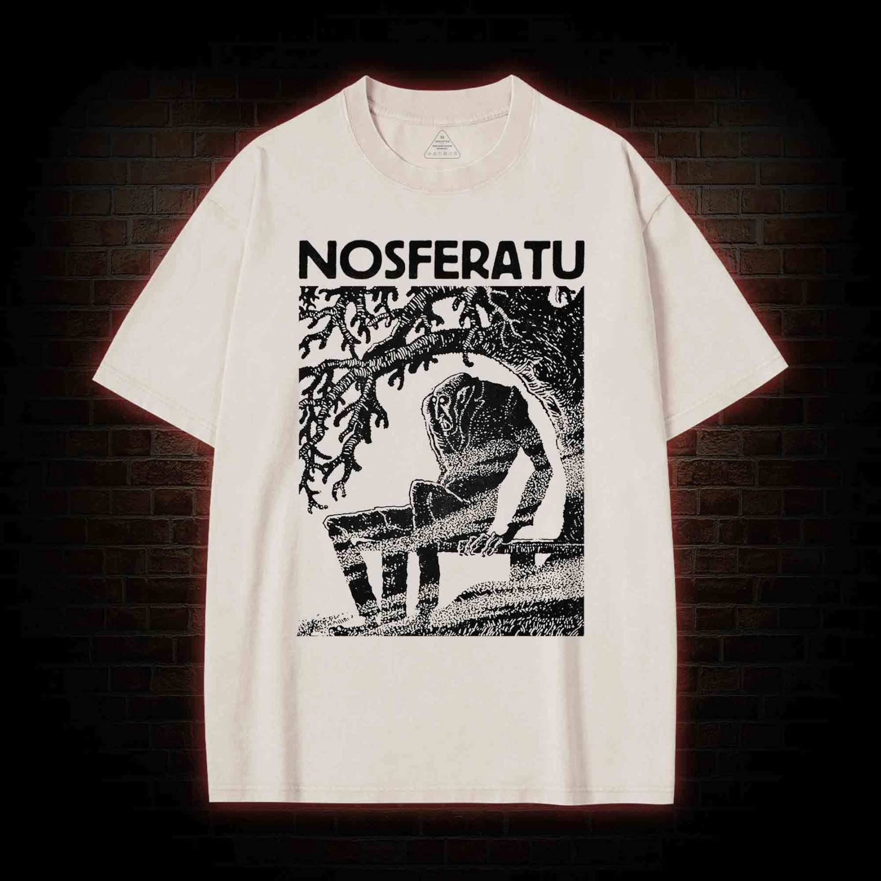 The Vampire Nosferatu Washed T-shirt with Dark Style
