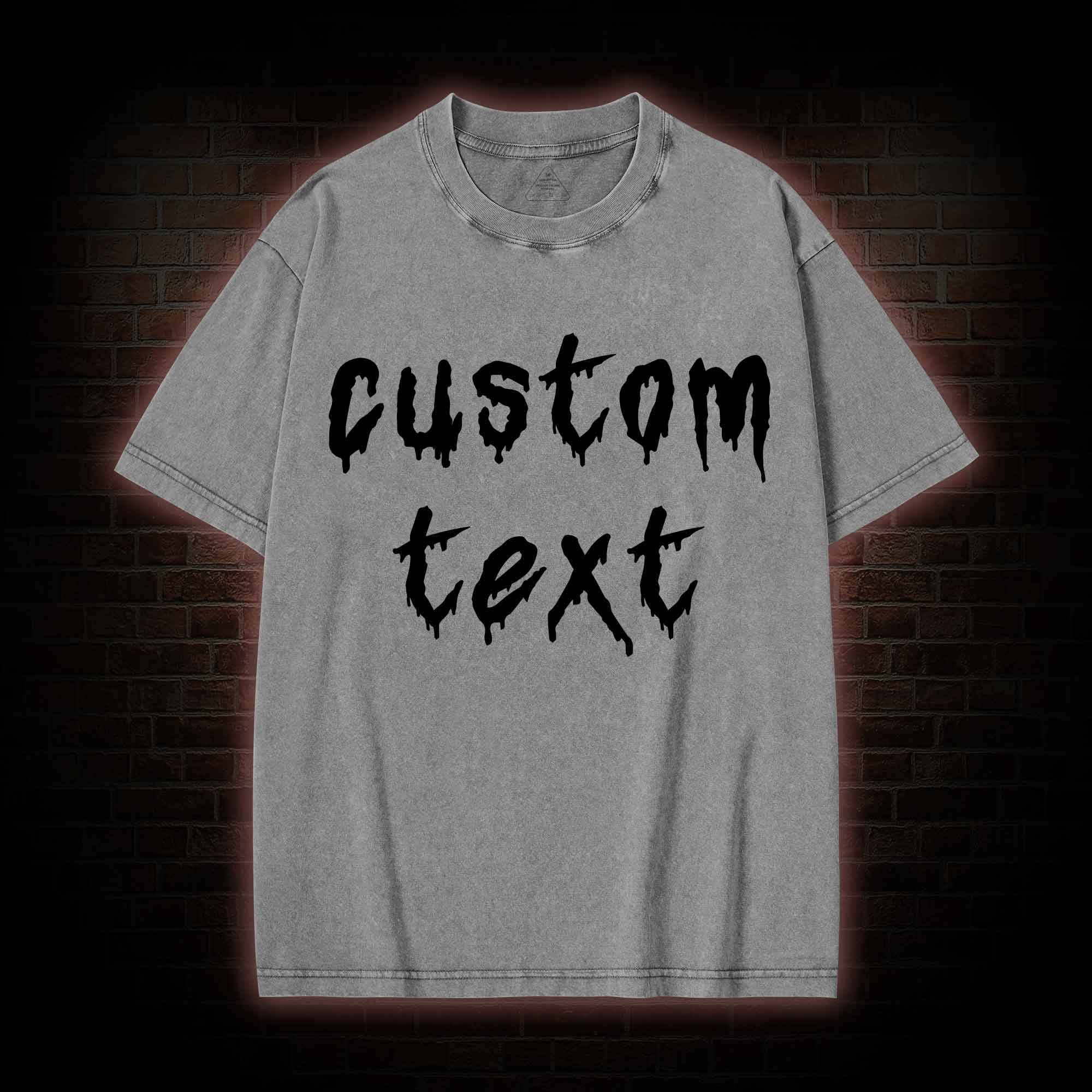 Personalized Text Washed T-shirt