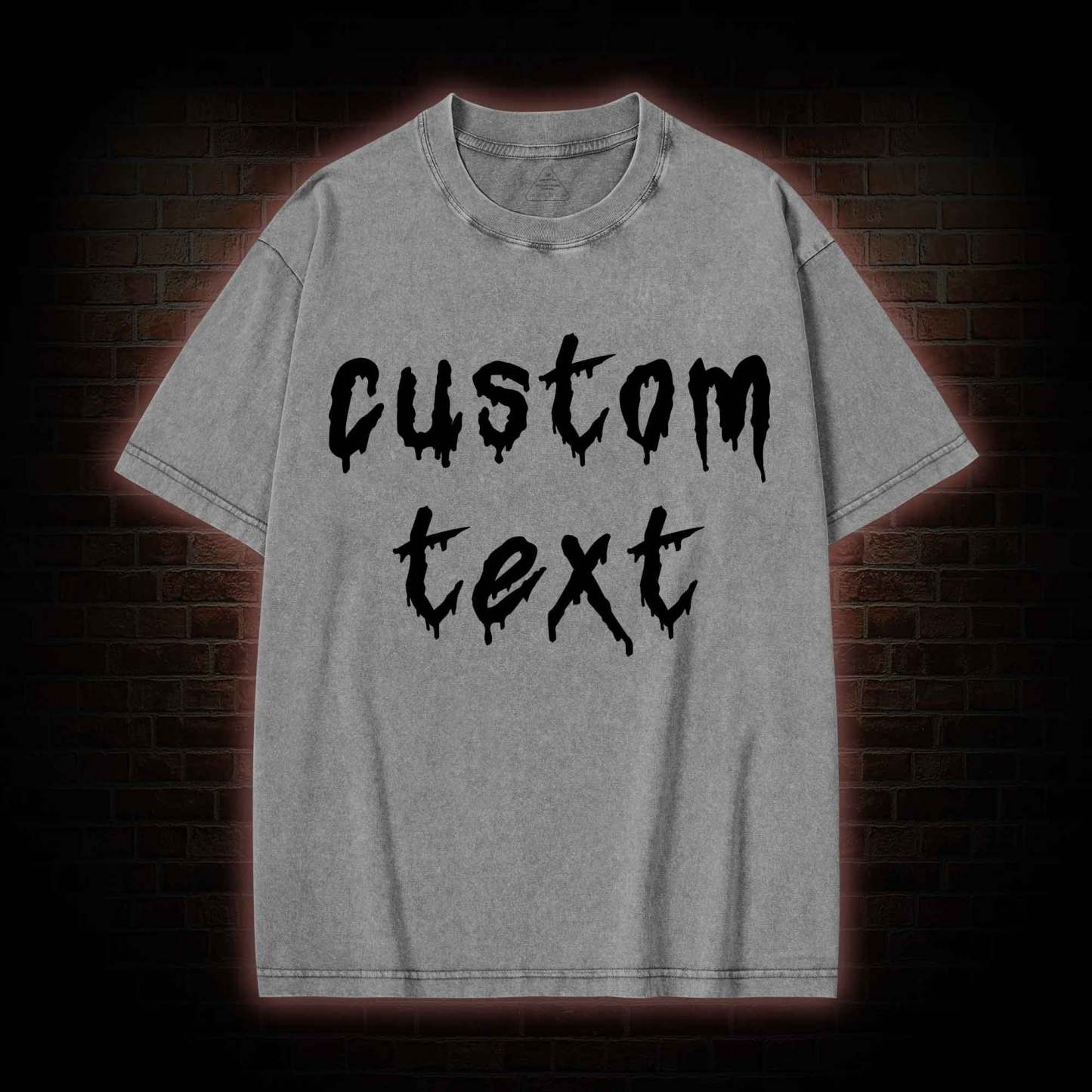 Personalized Text Washed T-shirt