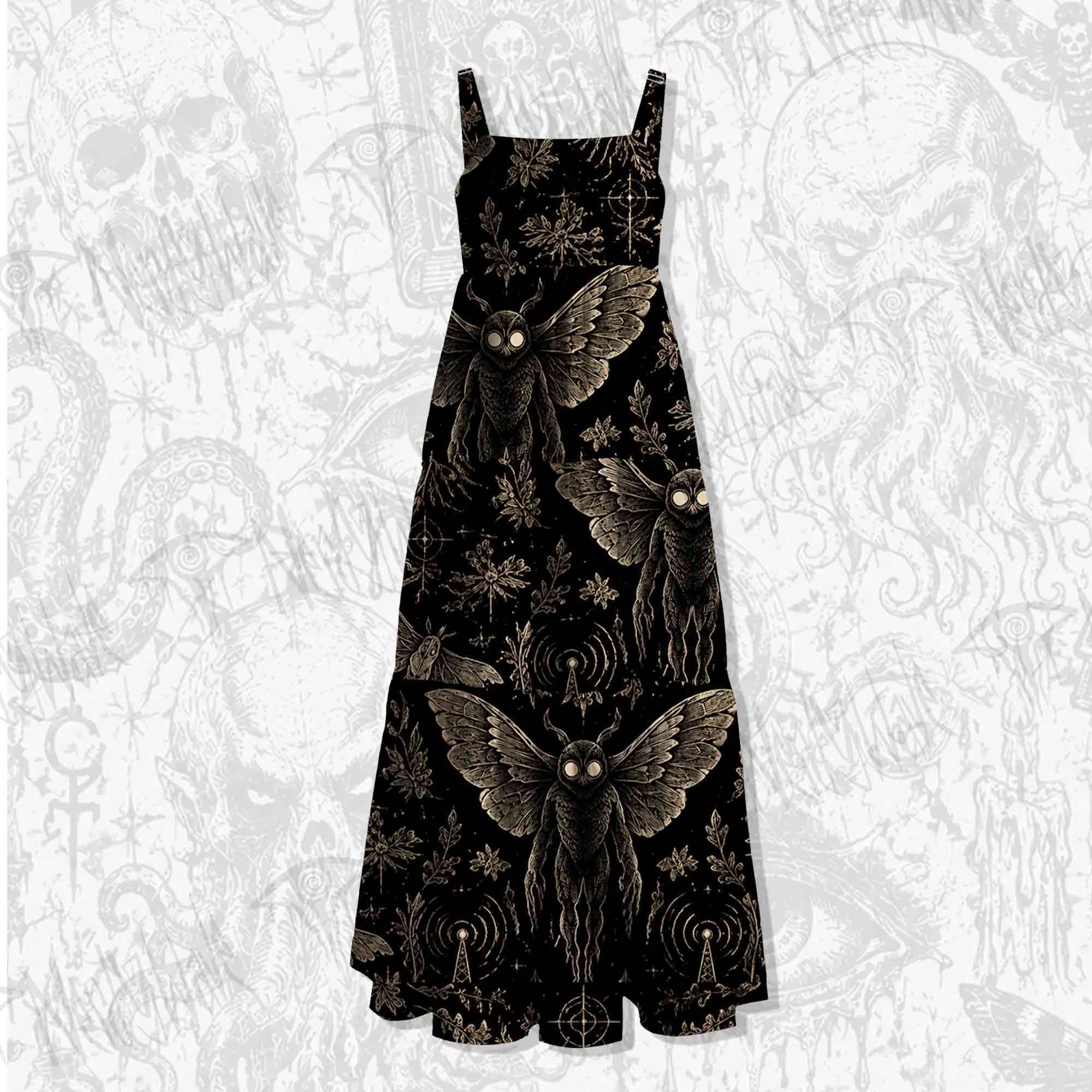 Mothman Radio Wide Straps Maxi Dress