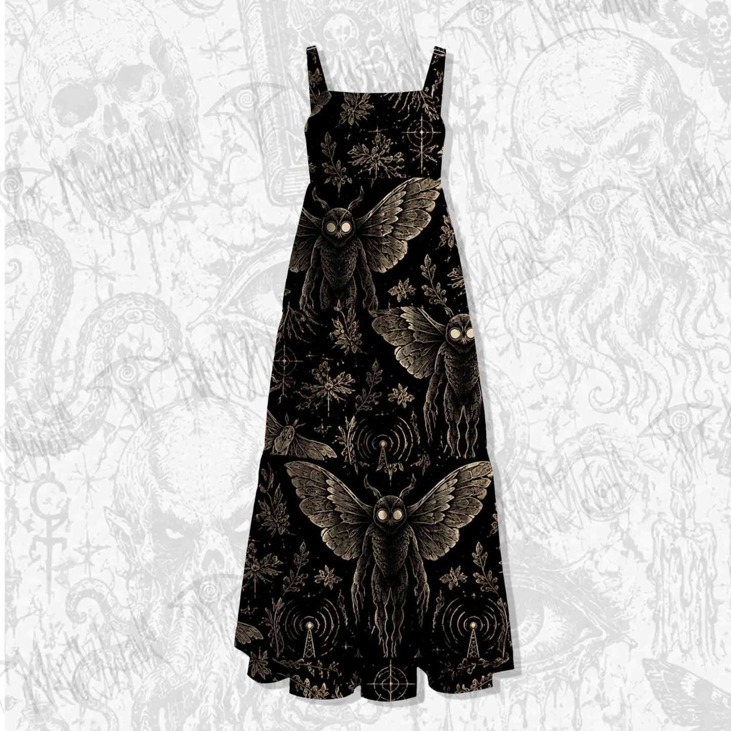 Mothman Radio Wide Straps Maxi Dress