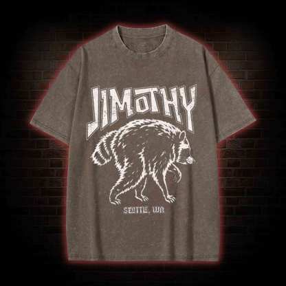 Jimothy Raccoon Meme Washed T-shirt