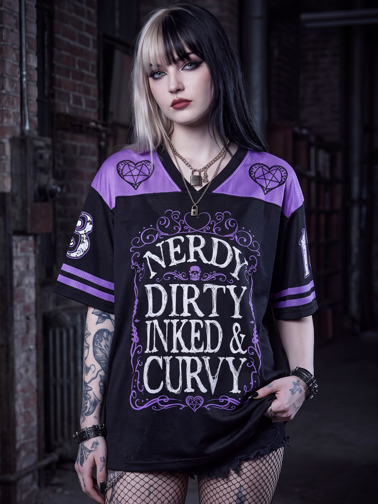 Dirty Inked&Curvy Mesh Jersey