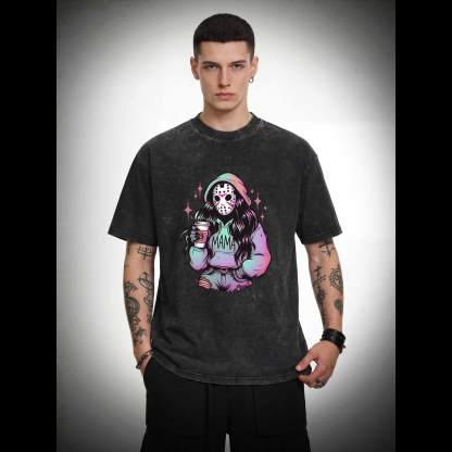 Halloween Horror Mama Washed T-shirt