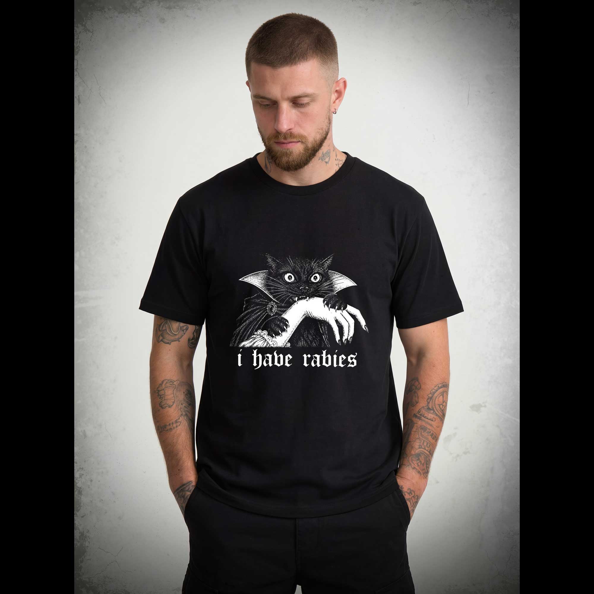 I Have Rabies Vampire Cat T-shirt