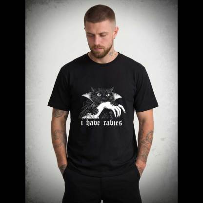 I Have Rabies Vampire Cat T-shirt