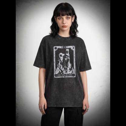 Girls Will be Girls Tarot Washed T-shirt