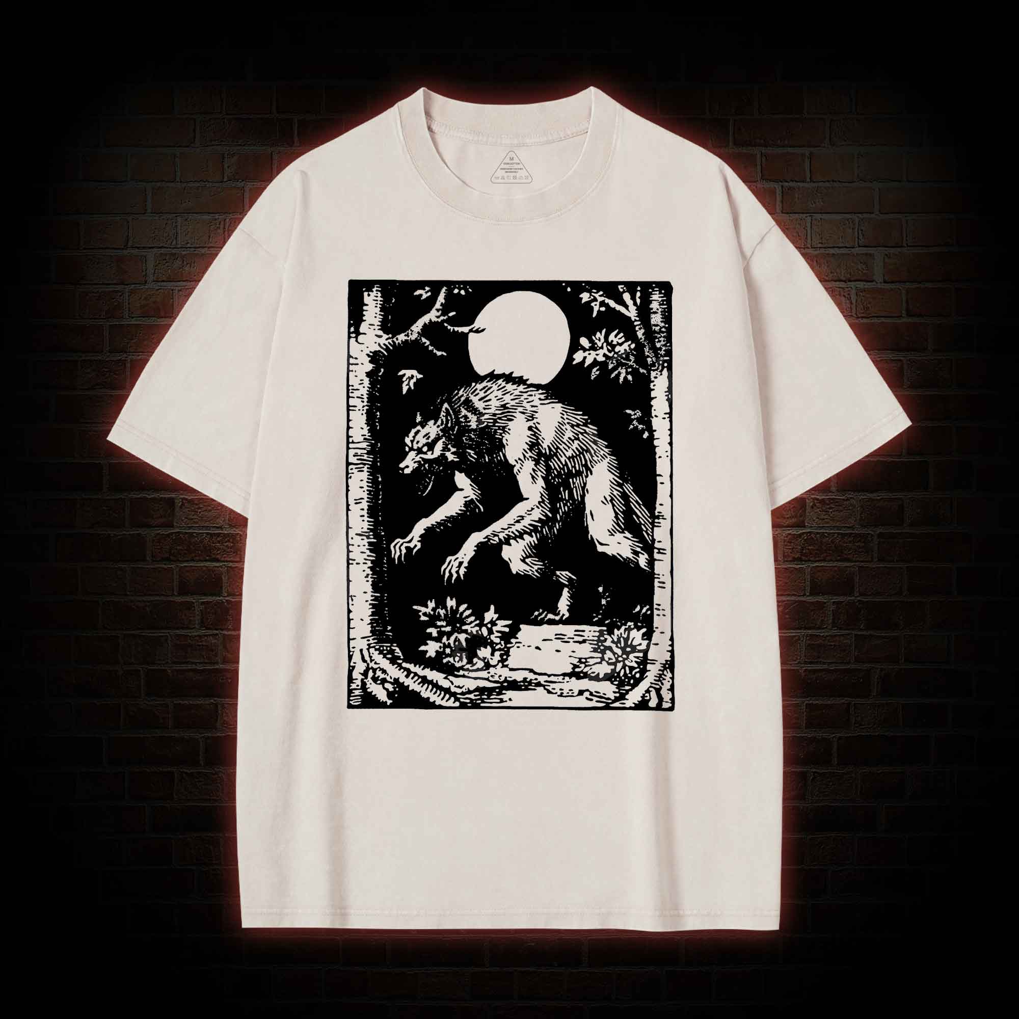 Werewolf Creepy Washed T-shirt