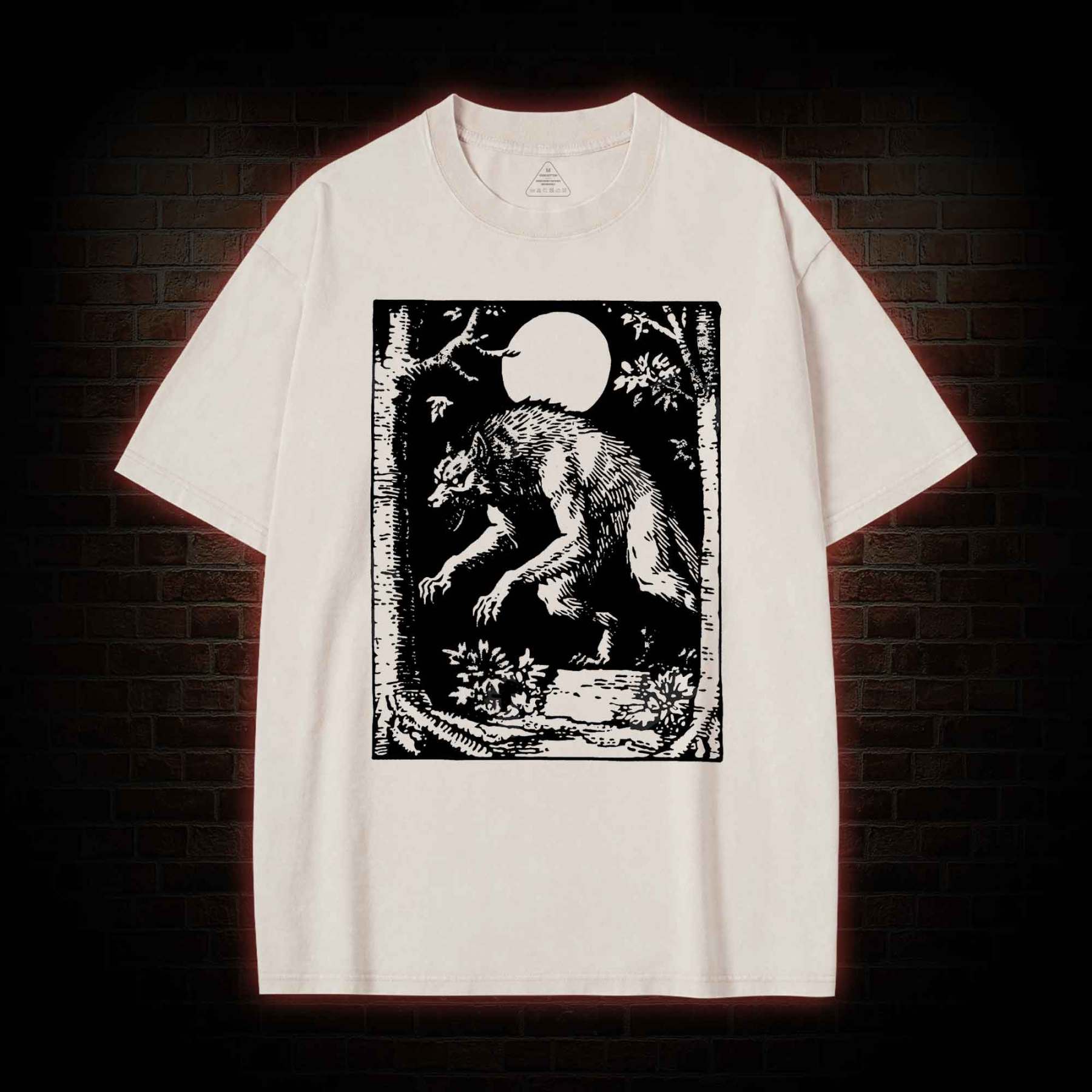 Werewolf Creepy Washed T-shirt