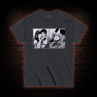 Girl Yelling at a Creepy Cat T-shirt 