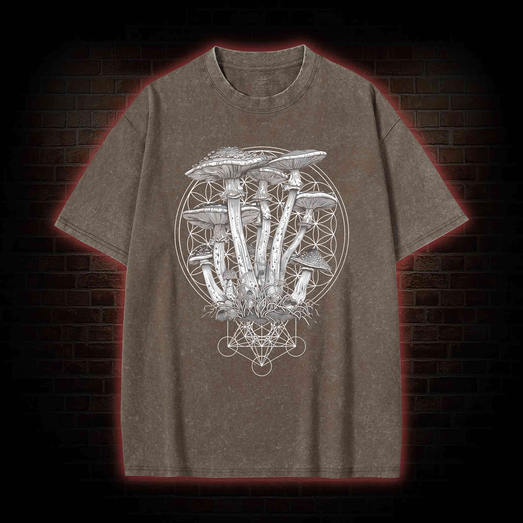 Mushroom Decor Party Washed T-shirt