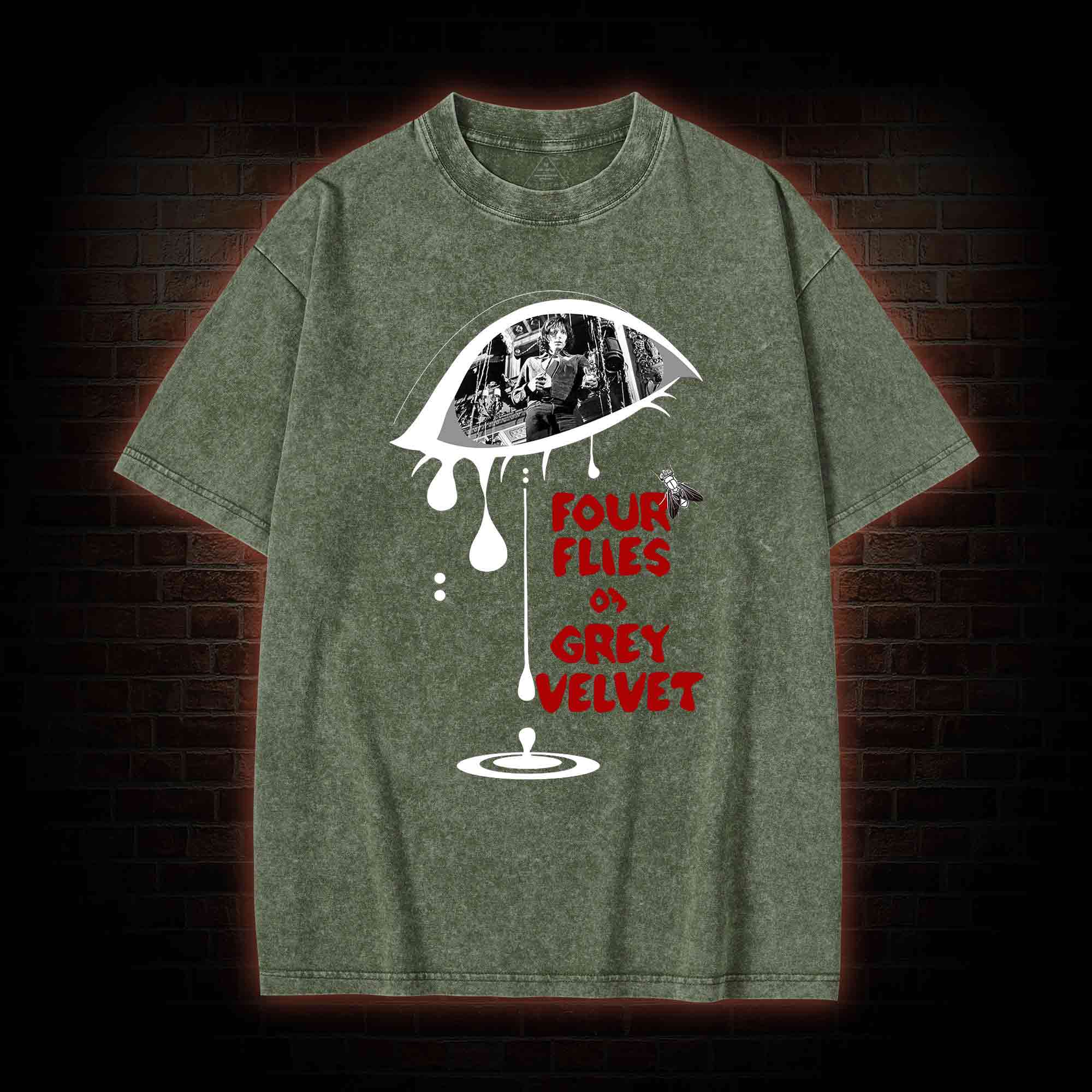 Four Flies Washed T-shirt