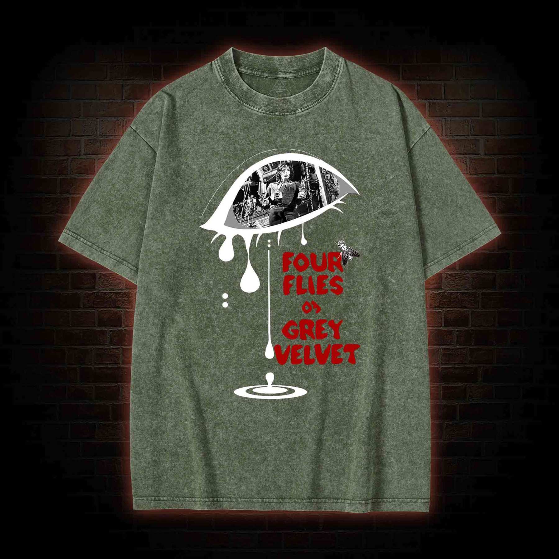 Four Flies Washed T-shirt
