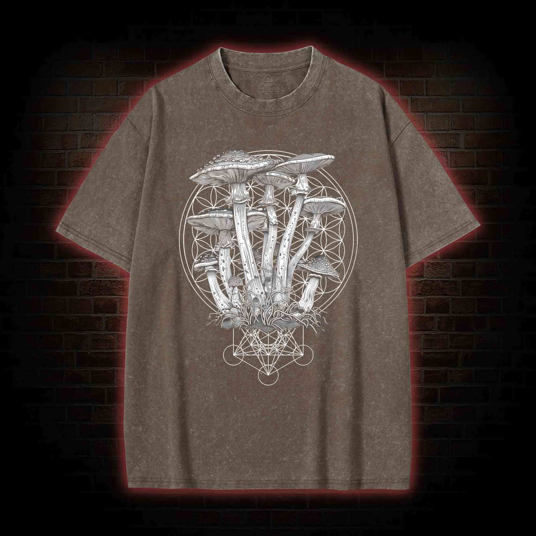 Mushroom Decor Party Washed T-shirt
