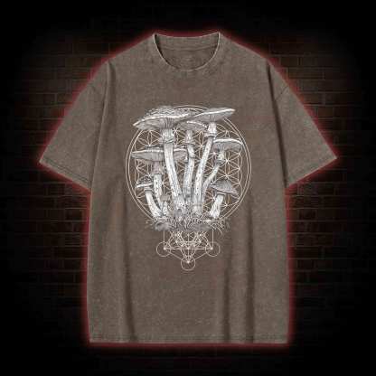 Mushroom Decor Party Washed T-shirt