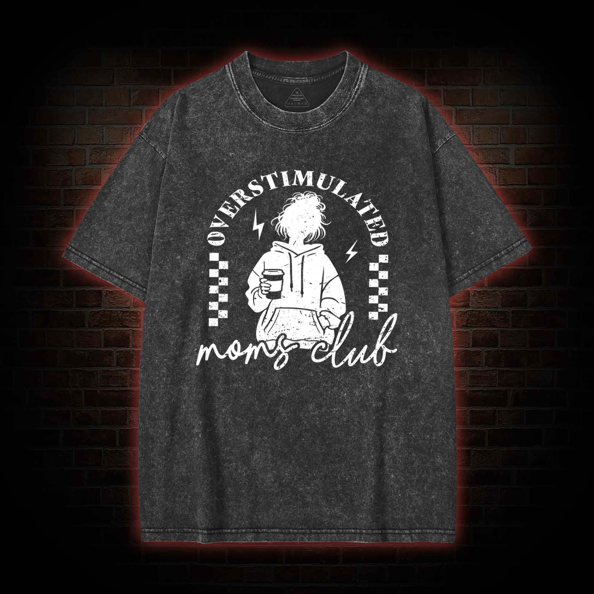 Coffee Loving Tired Mom Washed T-shirt