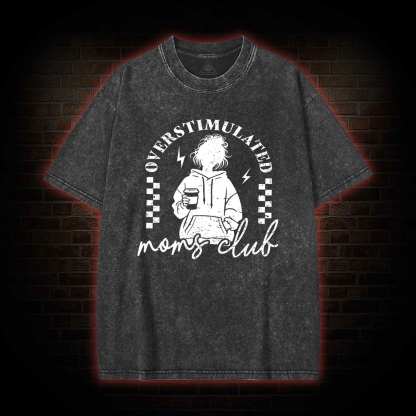 Coffee Loving Tired Mom Washed T-shirt