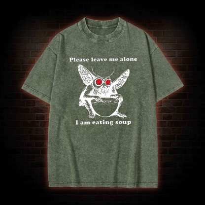 Mothman Eating Soup Washed T-shirt