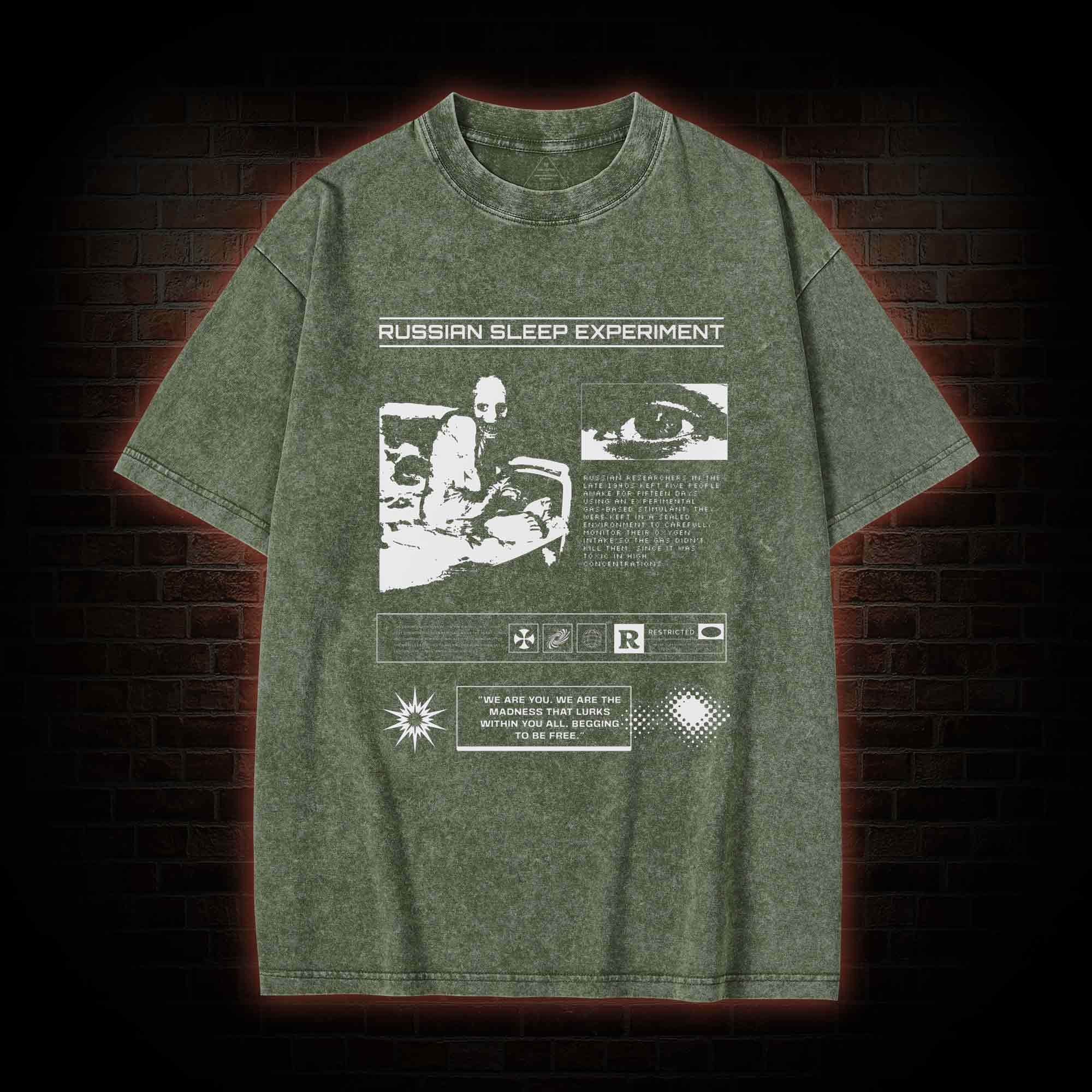 Russian Sleep Experiment Washed T-shirt