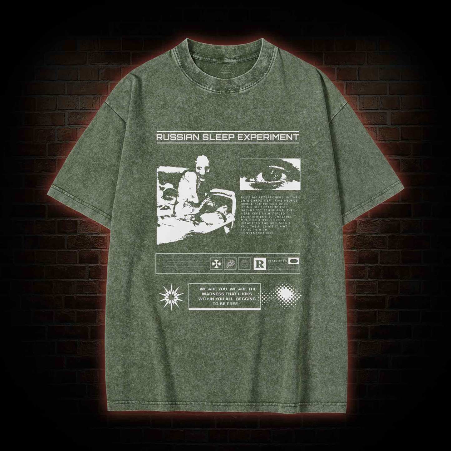 Russian Sleep Experiment Washed T-shirt