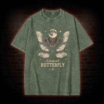 Anti-social Butterfly Washed T-shirt