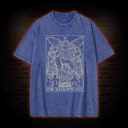 The Hierophant Tarot Card Washed T-shirt