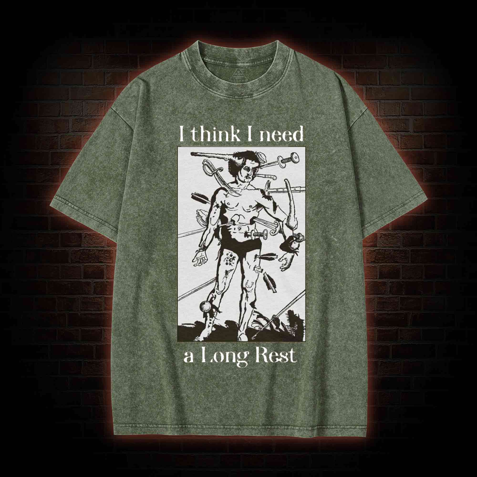 I Think I Need A Long Rest Washed T-shirt