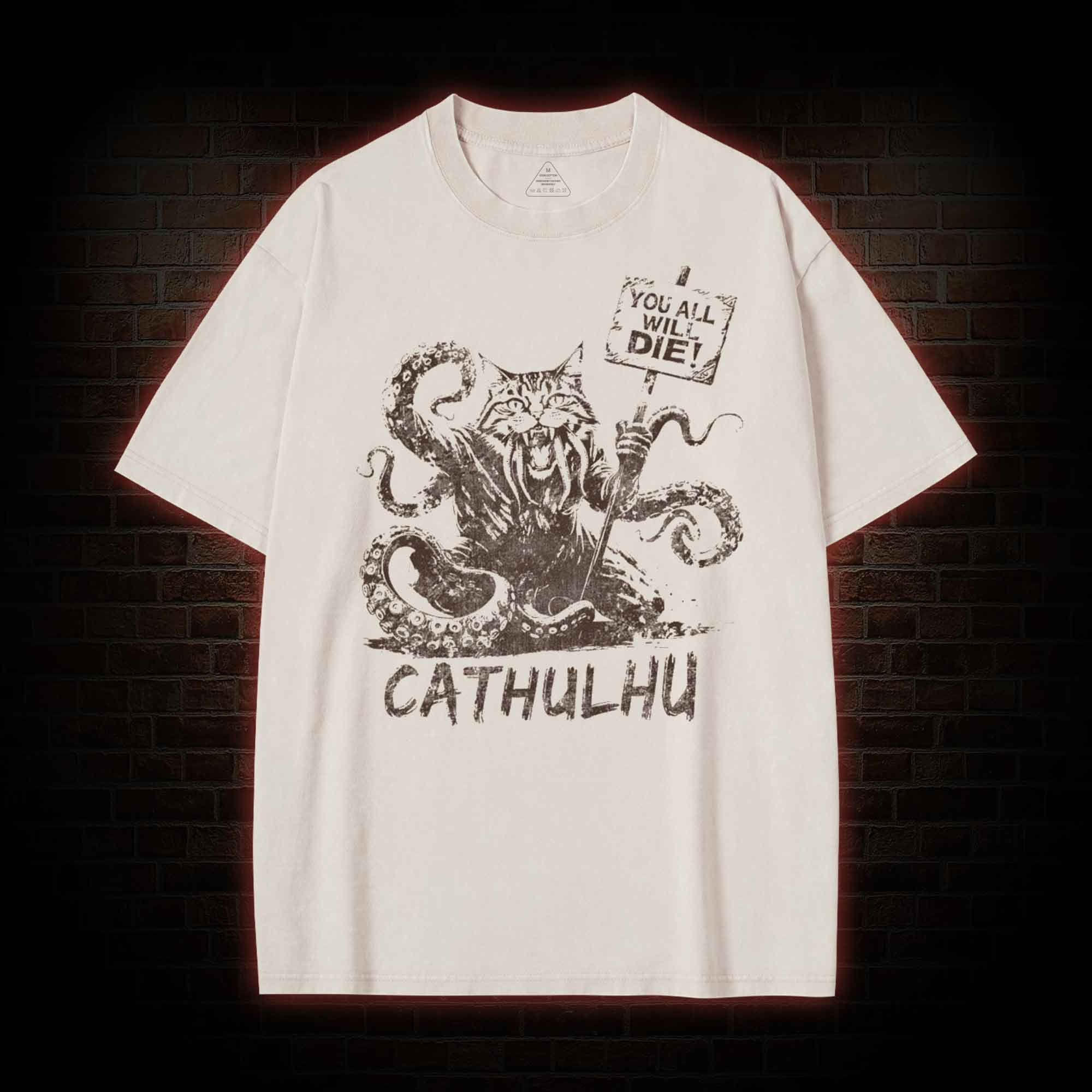 Cathulhu Retro Washed T-shirt