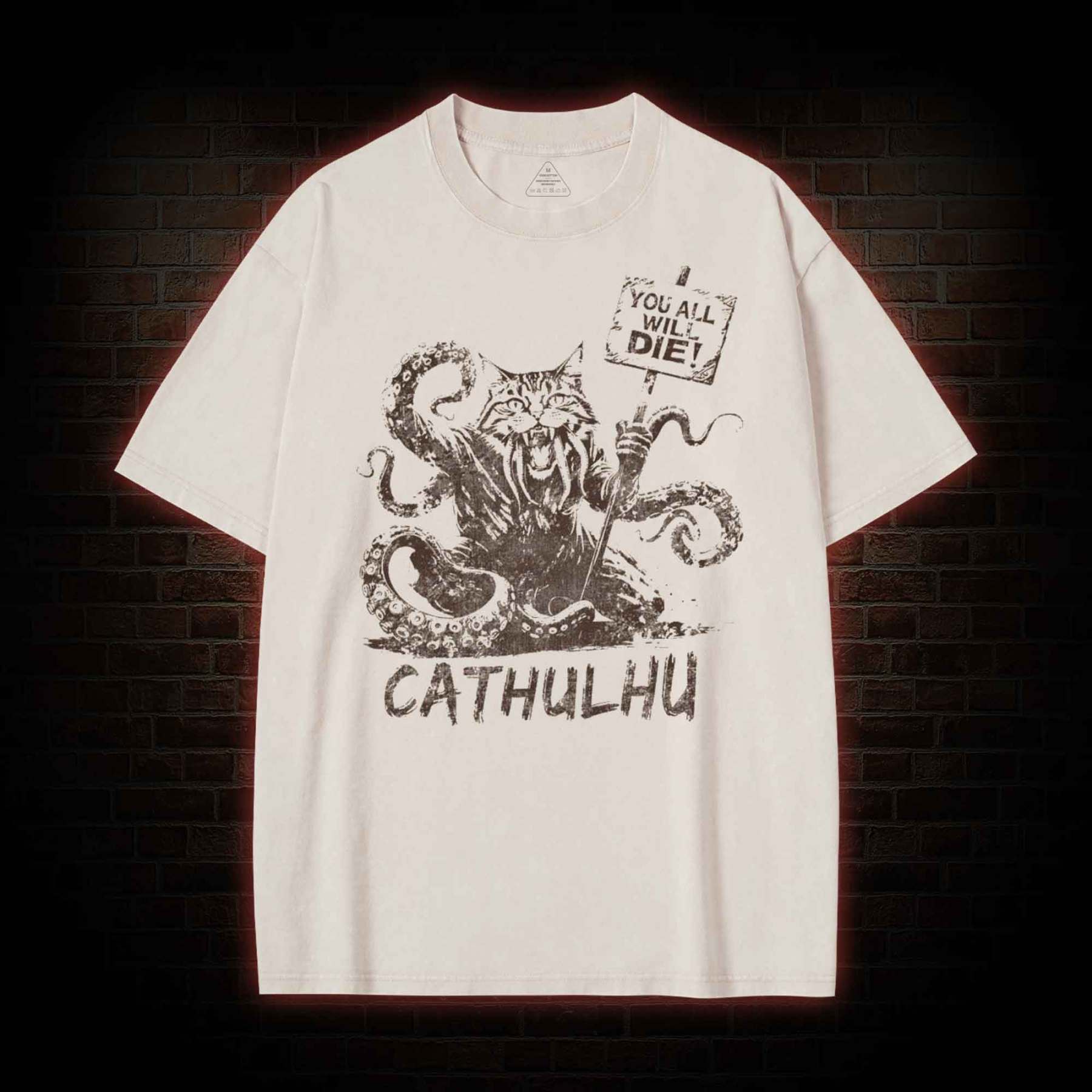 Cathulhu Retro Washed T-shirt