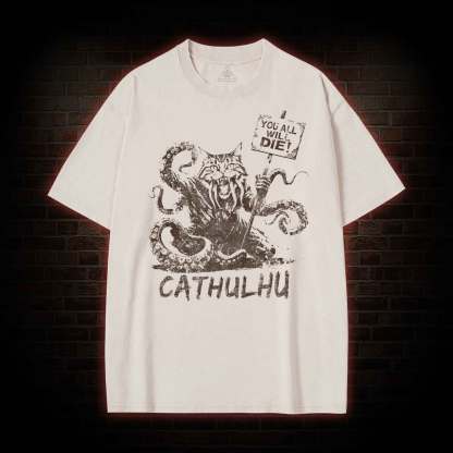 Cathulhu Retro Washed T-shirt