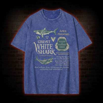 Great White Shark Washed T-shirt
