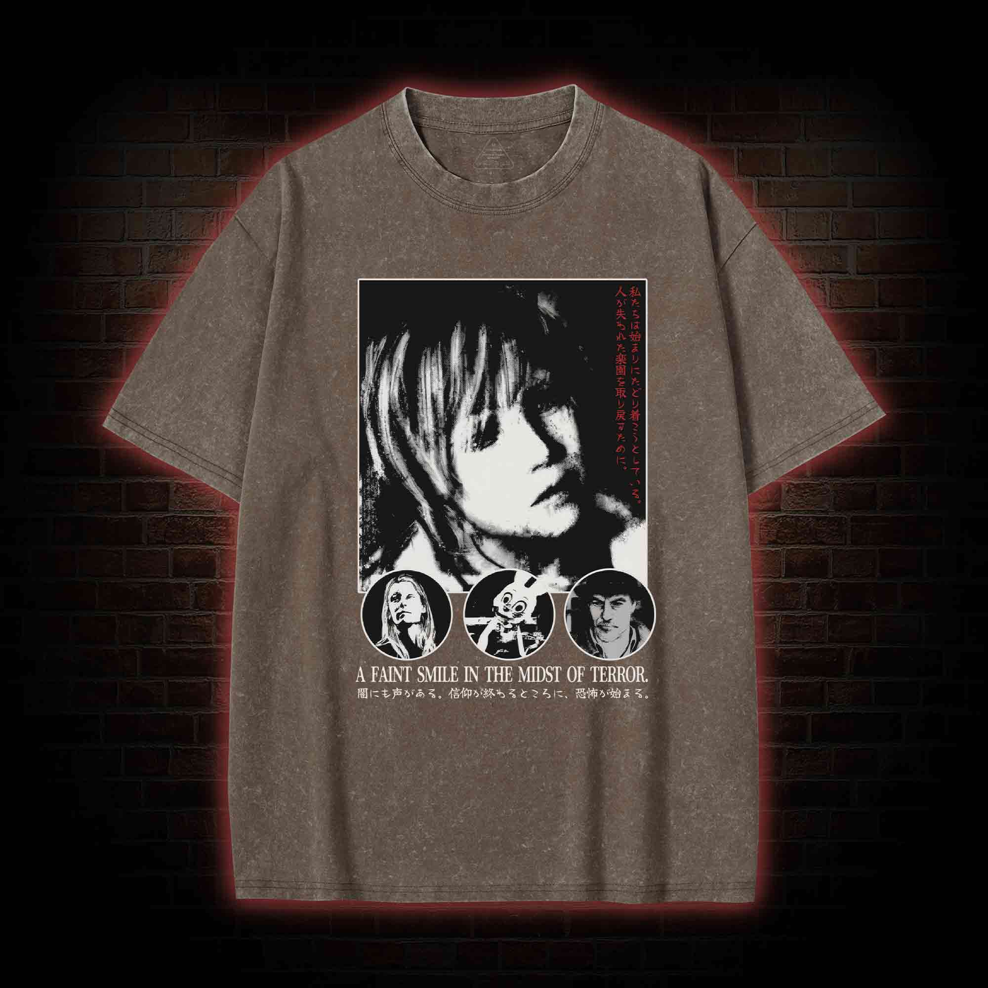 A Faint Smile in the Midst of Terror Washed T-shirt