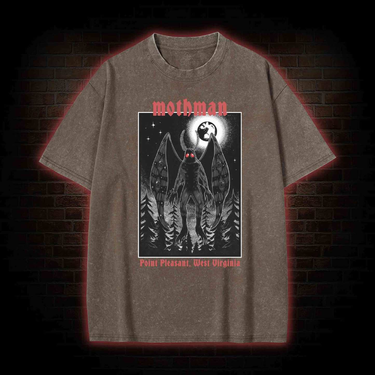 Mothman in the Forest Washed T-shirt