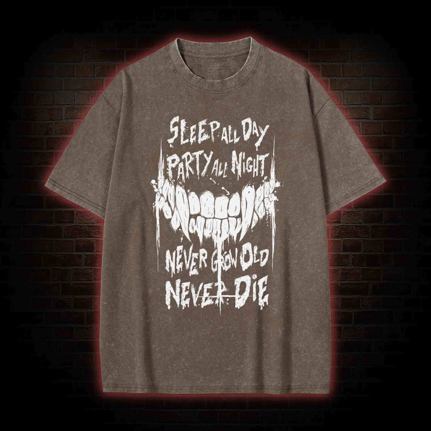 Never Grow Old Never Die Washed T-shirt