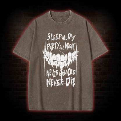 Never Grow Old Never Die Washed T-shirt