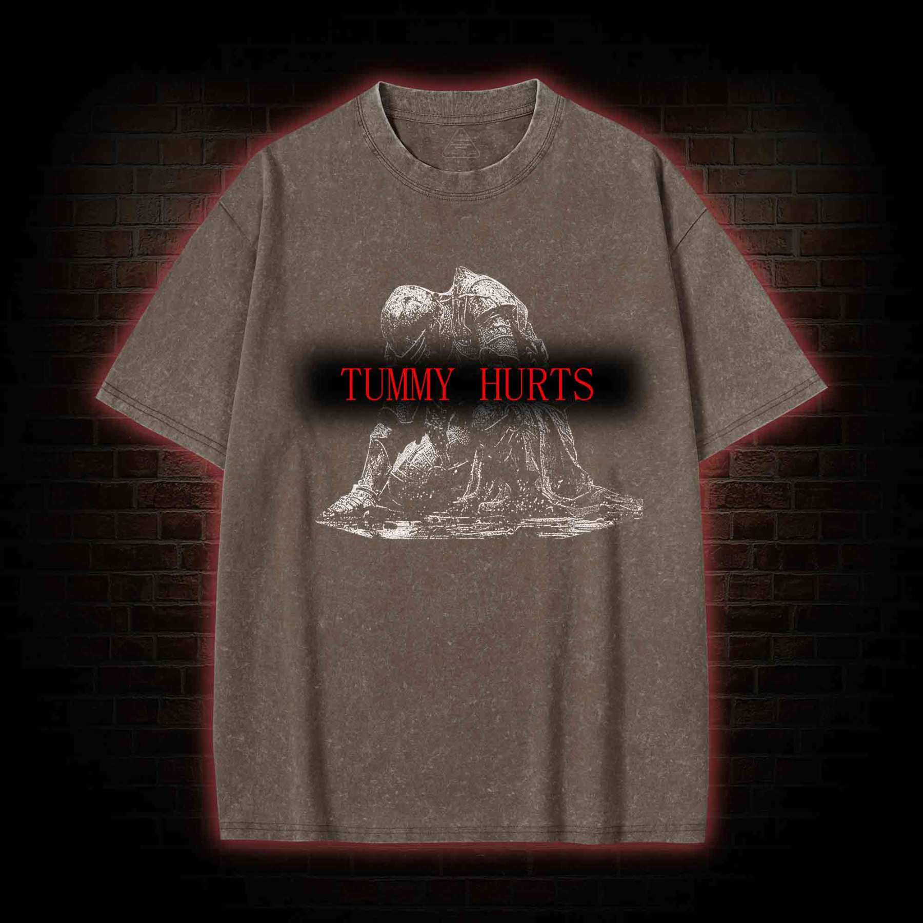 Retro Tummy Hurts Washed T-shirt