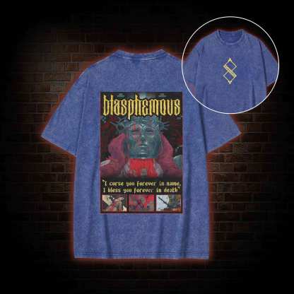 I Bless You Forever in Death Back Print Washed T-shirt