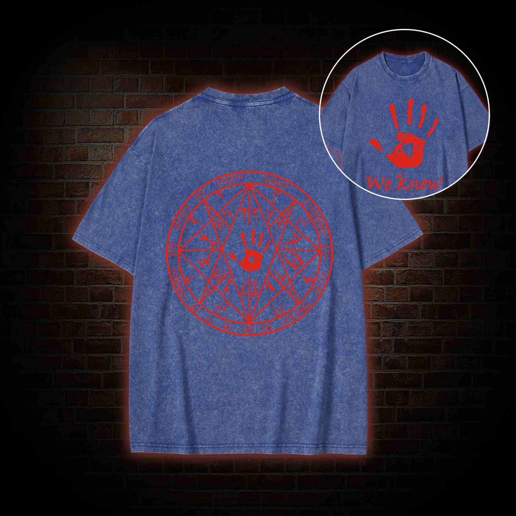 we know Back Print Washed T-shirt