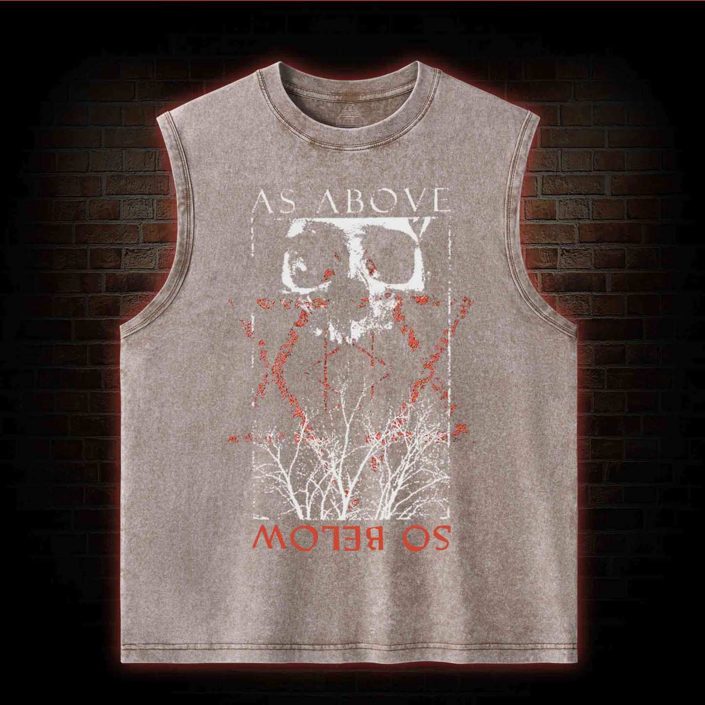 As About So Below Horror Washed Tank Top