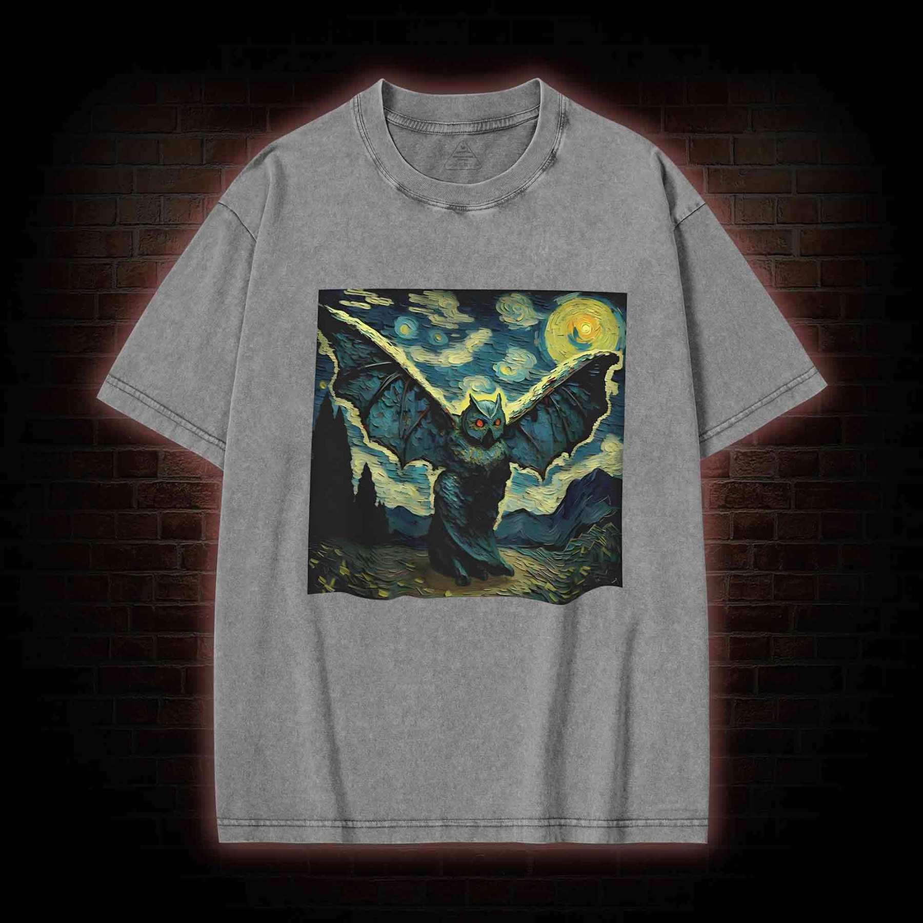 Horror Mothman Washed T-shirt