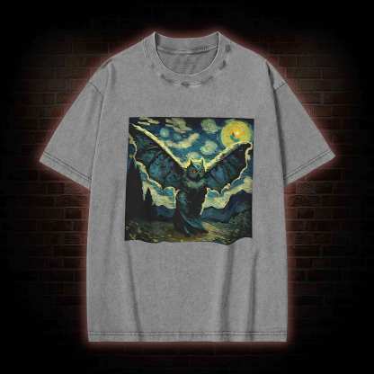Horror Mothman Washed T-shirt