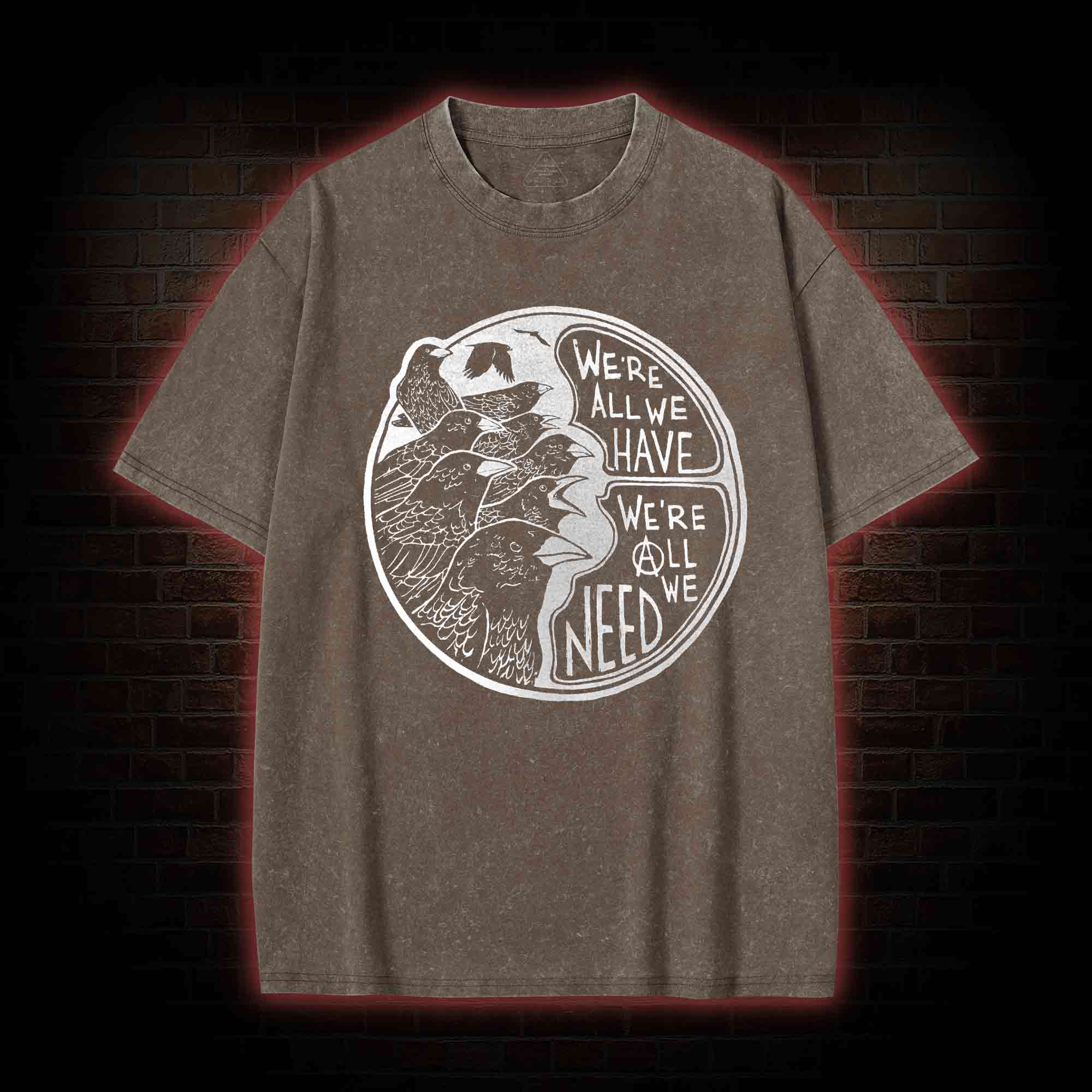 Anarchy Crows Washed T-shirt